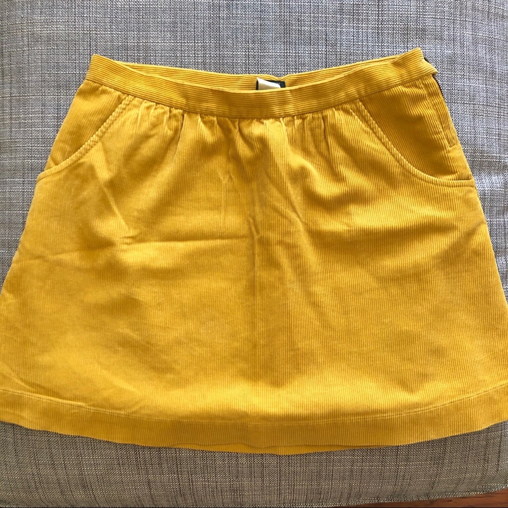 J. Crew mustard corduroy skirt